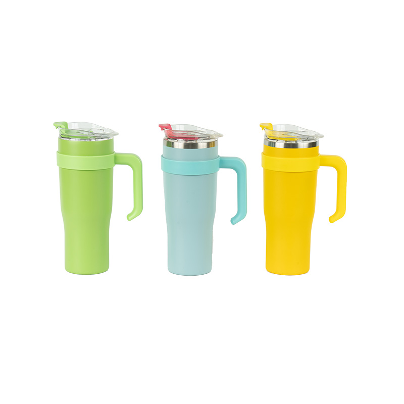 Stainless Steel Travel Tumbler With 2-in-1 Straw Lid