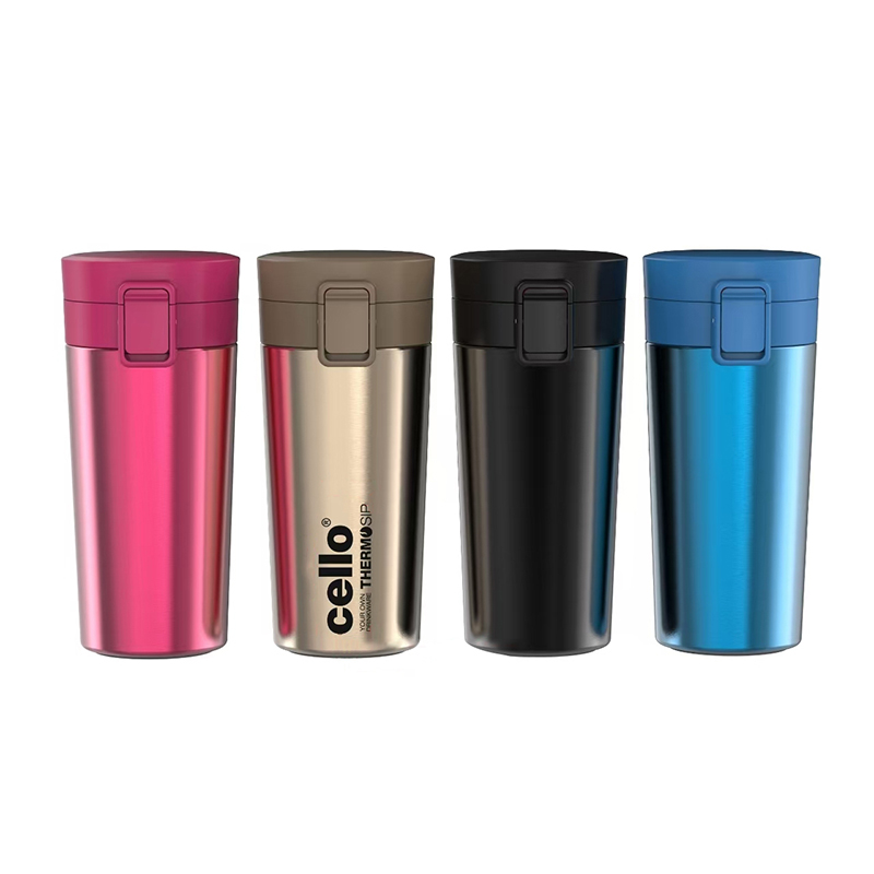 Portable Vacuum Travel Coffee Mug With Push Button Lid